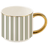Green Stripe 14 oz Gold Handle Coffee Mug