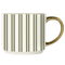 Green Stripe 14oz. Gold Handle Coffee Mug