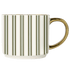 Green Stripe 14oz. Gold Handle Coffee Mug