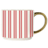 Red Stripe 14oz. Gold Handle Coffee Mug