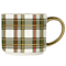 Green Plaid 14oz. Gold Handle Coffee Mug