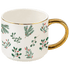 Holiday Greenery 14 oz Gold Handle Coffee Mug