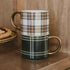 Orange Navy Plaid 14 oz Gold Handle Coffee Mug