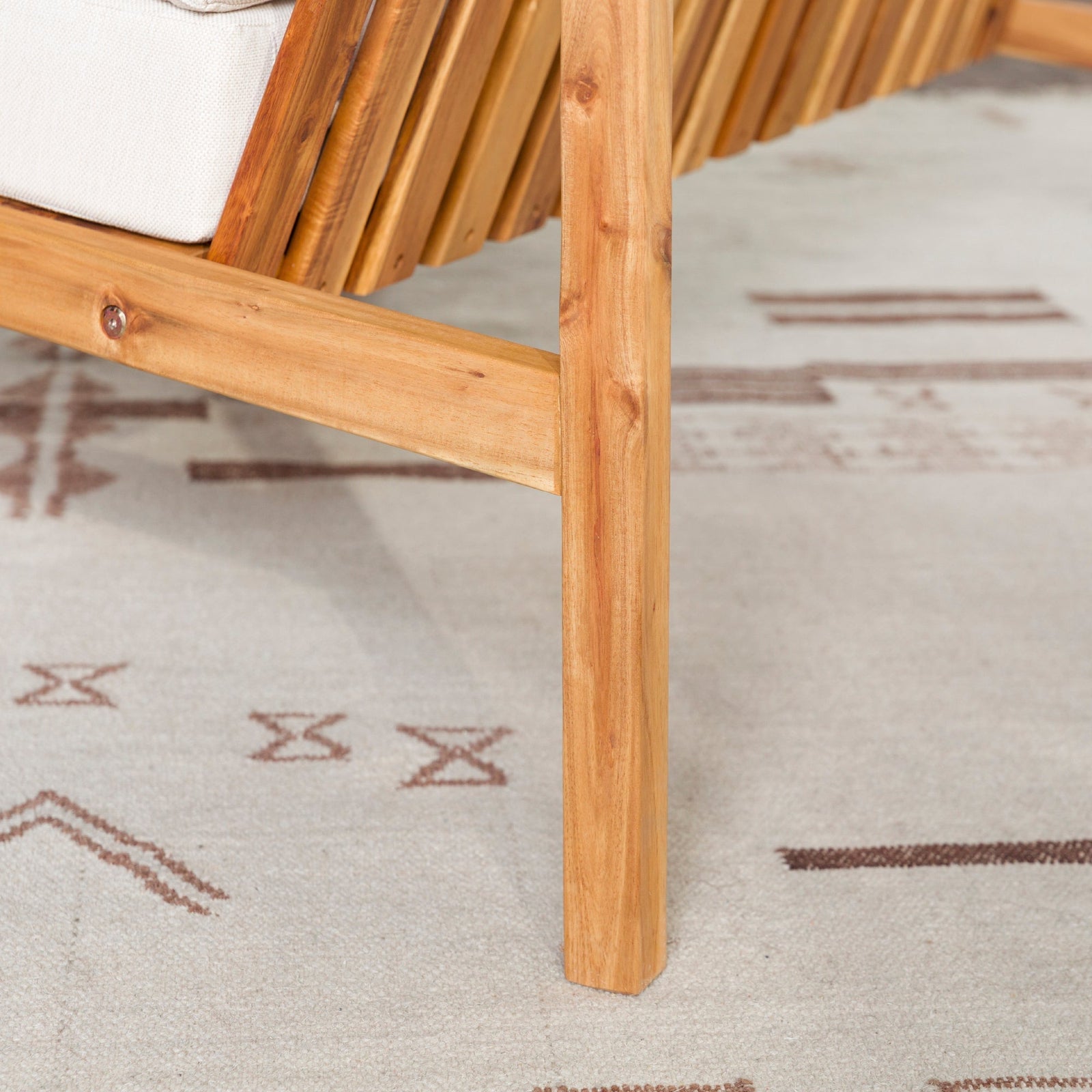 Cologne Modern Solid Wood Outdoor Loveseat