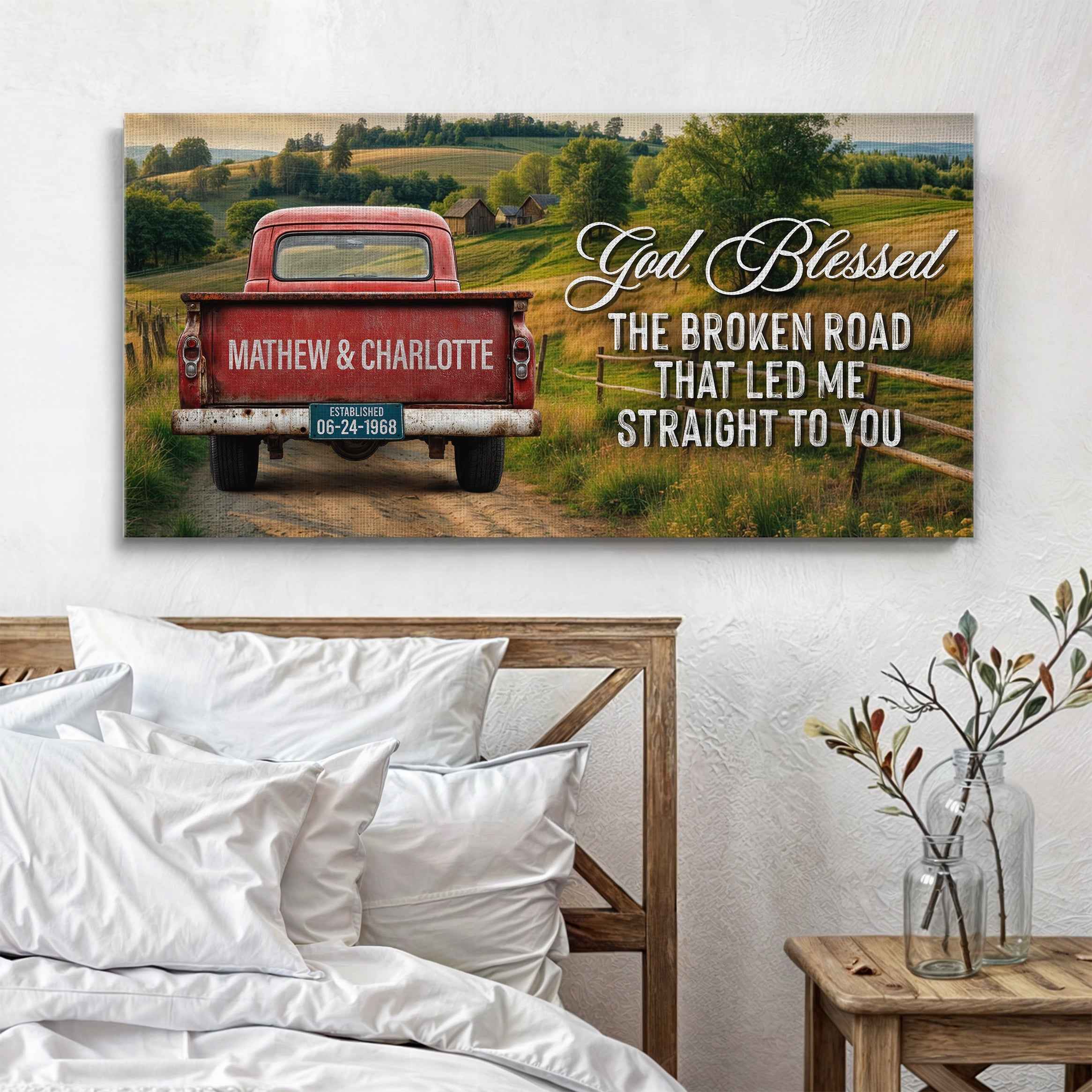 Custom Vintage Truck Couple Sign III