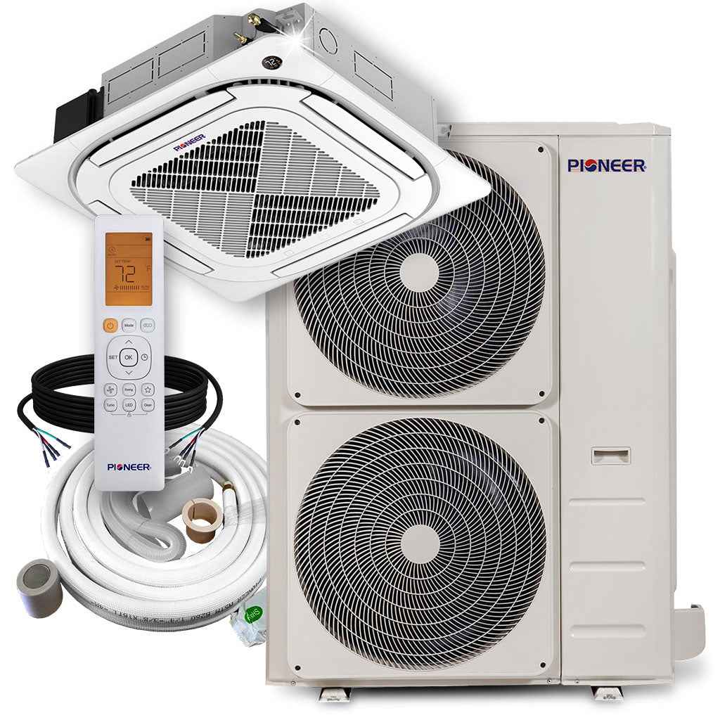 Pioneer® Quantum Ultra™ 48,000 BTU 19 SEER2 230V 4-Way Ceiling Cassette Ductless Mini-Split Air Conditioner Inverter Heat Pump