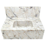 Calacatta Viola Gold Marble Wall-mount Bathroom Sink Horizontal Fluted