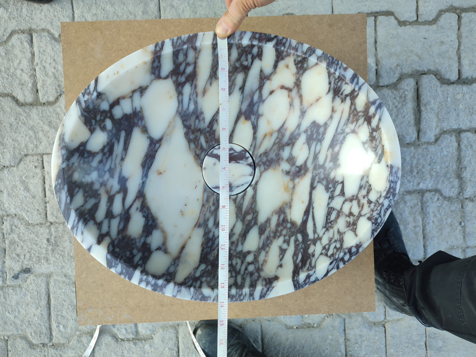 Calacatta Viola Marble Oval Shape Above Vanity Bathroom Sink (W)14