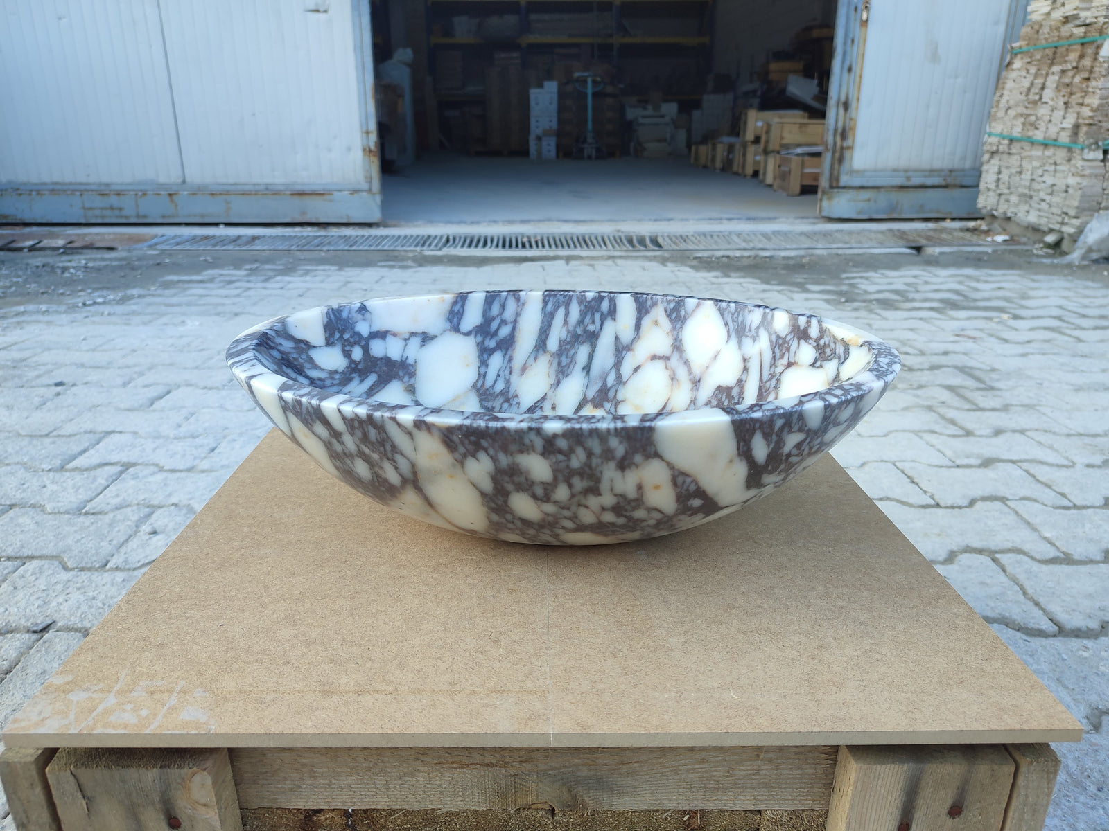 Calacatta Viola Marble Oval Shape Above Vanity Bathroom Sink (W)14