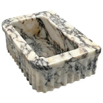 Calacatta Viola Marble Wall-mount Bathroom Vanity Sink Fluted (W)15" (L)22" (H)8"