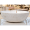 Calacatta White Marble Vessel Sink Bowl Polished Interior and Rough Exterior  (D)16" (H)5"