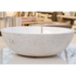 Calacatta White Marble Vessel Sink Bowl Polished Interior and Rough Exterior  (D)16" (H)5"