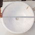 Calacatta White Marble Vessel Sink Bowl Polished Interior and Rough Exterior  (D)16" (H)5"