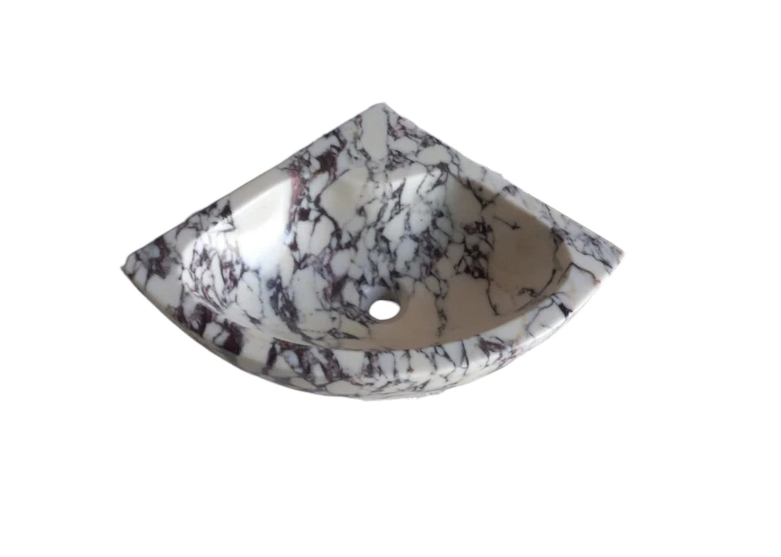 Calacatta Viola Marble Wall-Mount Bathroom Corner Vanity Sink (W)12