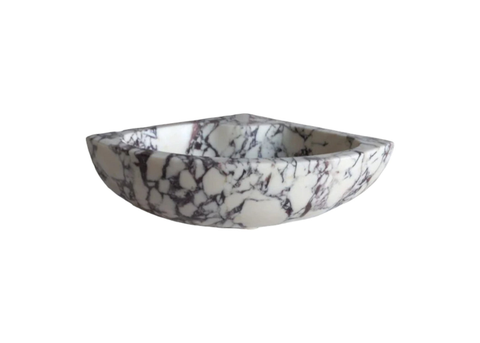 Calacatta Viola Marble Wall-Mount Bathroom Corner Vanity Sink (W)12