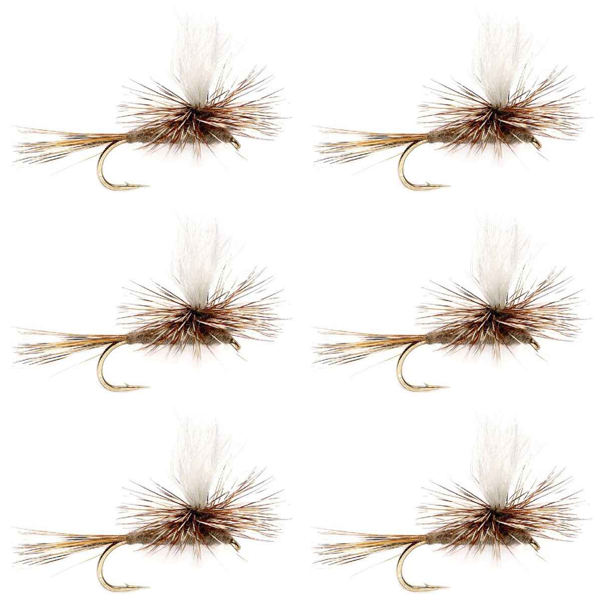 Adams Parachute Classic Dry Fly - 6 Flies Hook Size 12