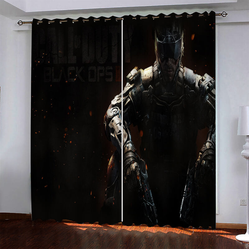 Call of Duty Pattern Curtains Blackout Window Drapes