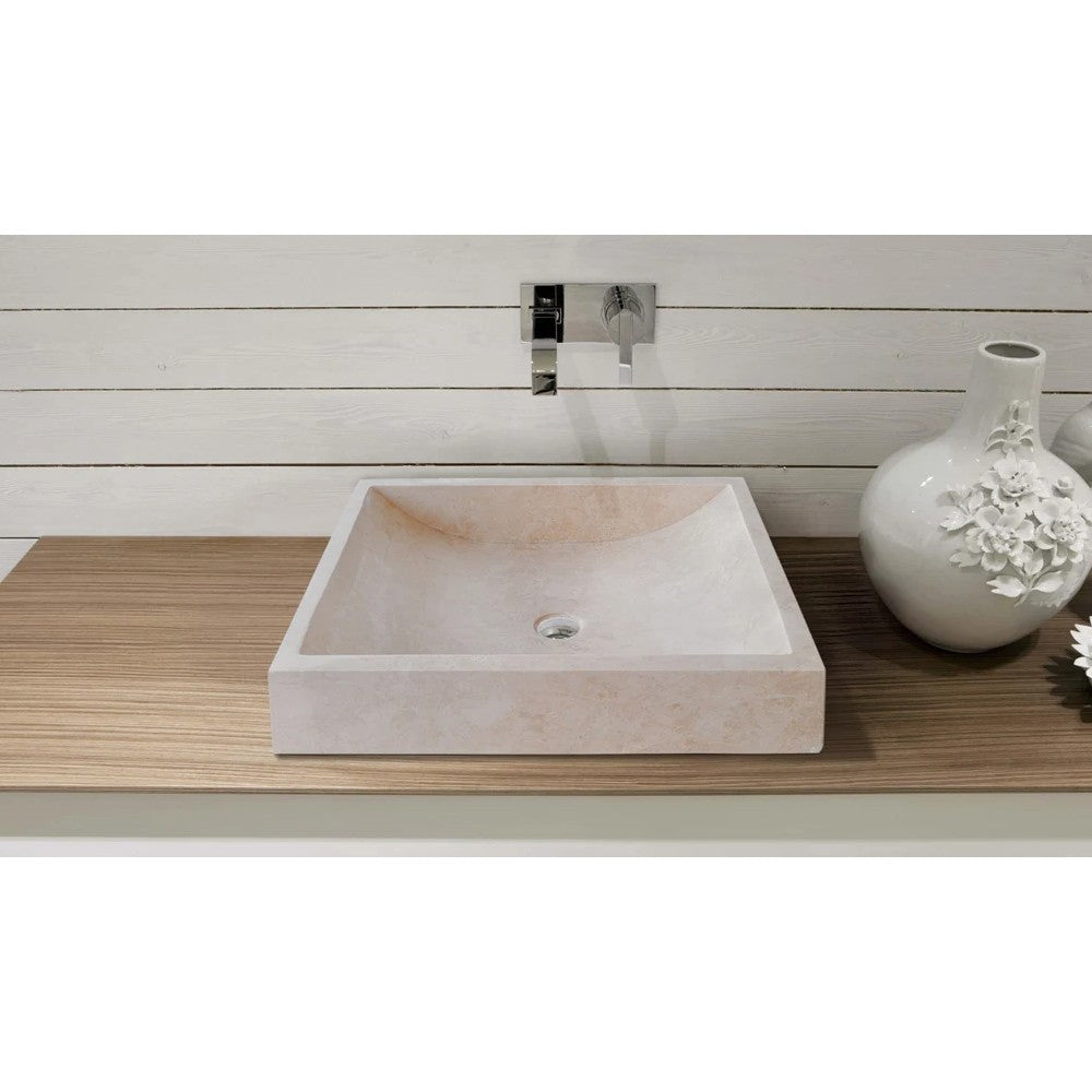 Cappuccino Beige Marble Rectangular Sink  (W)18" (L)21.5" (H)5"