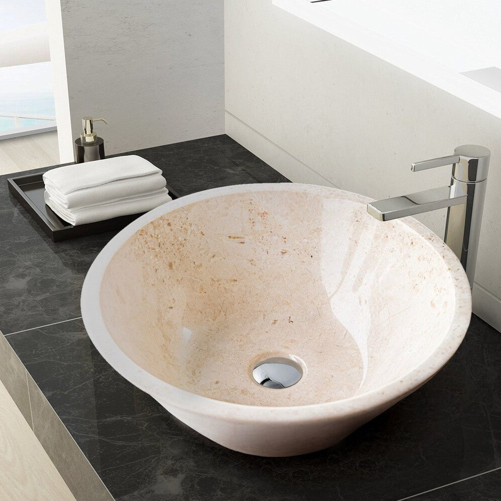 Cappuccino Beige Marble V-Shape Tapered Sink Polished  (D)16