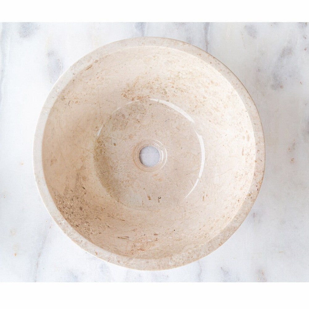 Cappuccino Beige Marble V-Shape Tapered Sink Polished  (D)16