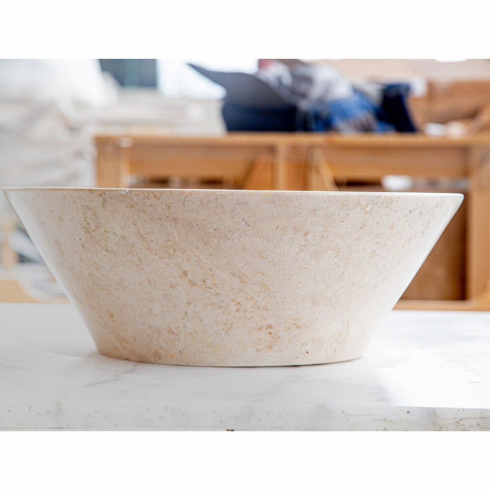 Cappuccino Beige Marble V-Shape Tapered Sink Polished  (D)16