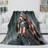 Captain America Blanket Pattern Flannel Kids Room Throw