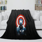 Captain America Blanket Pattern Flannel Kids Room Throw
