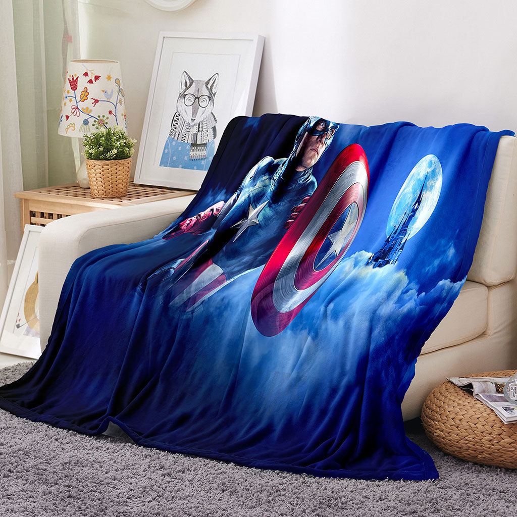Captain America Iron Man Blanket Flannel Throw Room Decoration