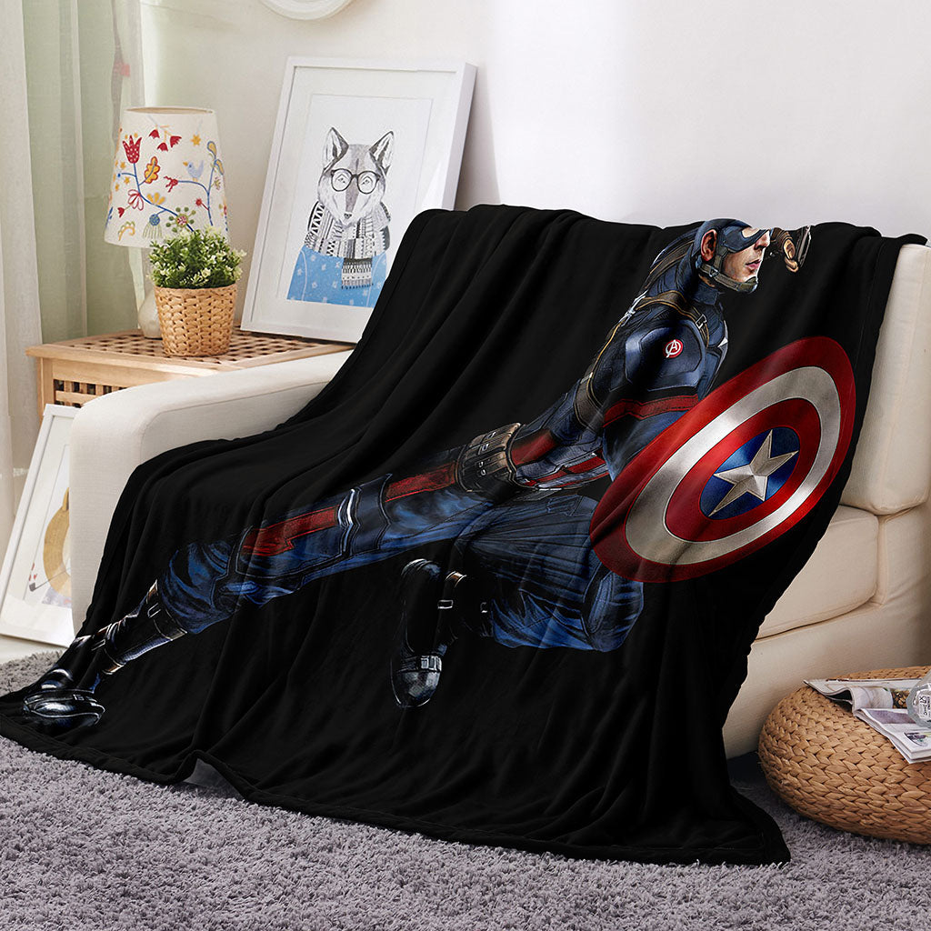 Captain America Iron Man Blanket Flannel Throw Room Decoration