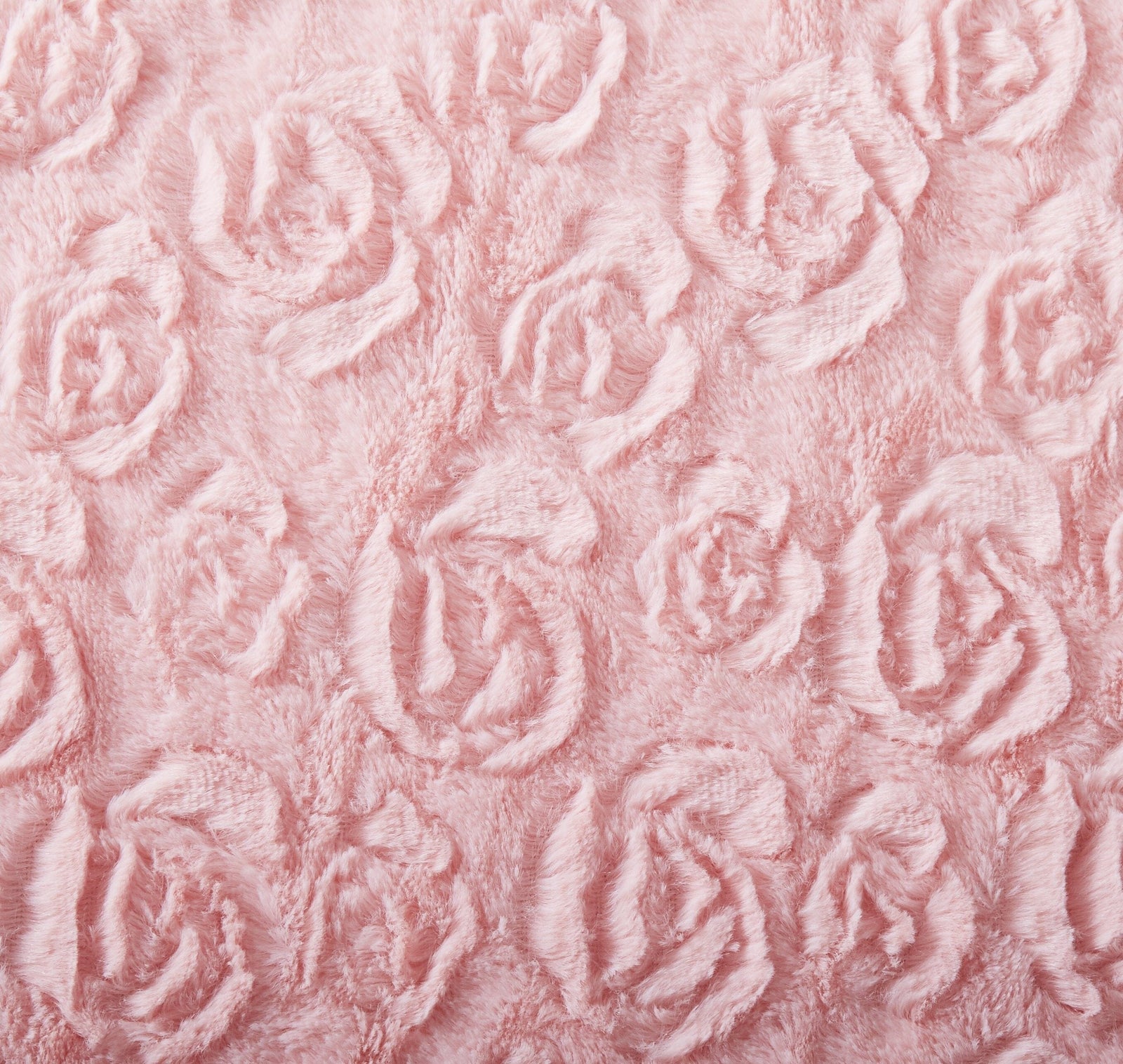 DaDa Bedding Rosey Pastel Blossom Pink Faux Fur Euro Throw Pillow Cover (171752)