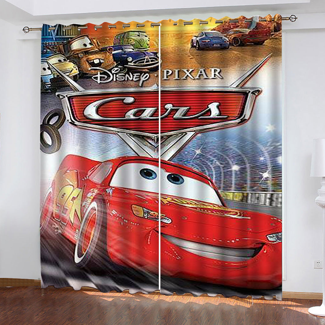 Car Pattern Curtains Blackout Window Drapes Room Decoration