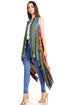 Sakkas Ivana Women's Oversized Draped Open Front Sleeveless Cardigan in Tie Dye