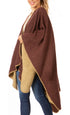 Sakkas Mari Women's Reversible Large Poncho Shawl Wrap Scarf Cape Ruana Blanket