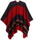 Sakkas Mari Women's Reversible Large Poncho Shawl Wrap Scarf Cape Ruana Blanket
