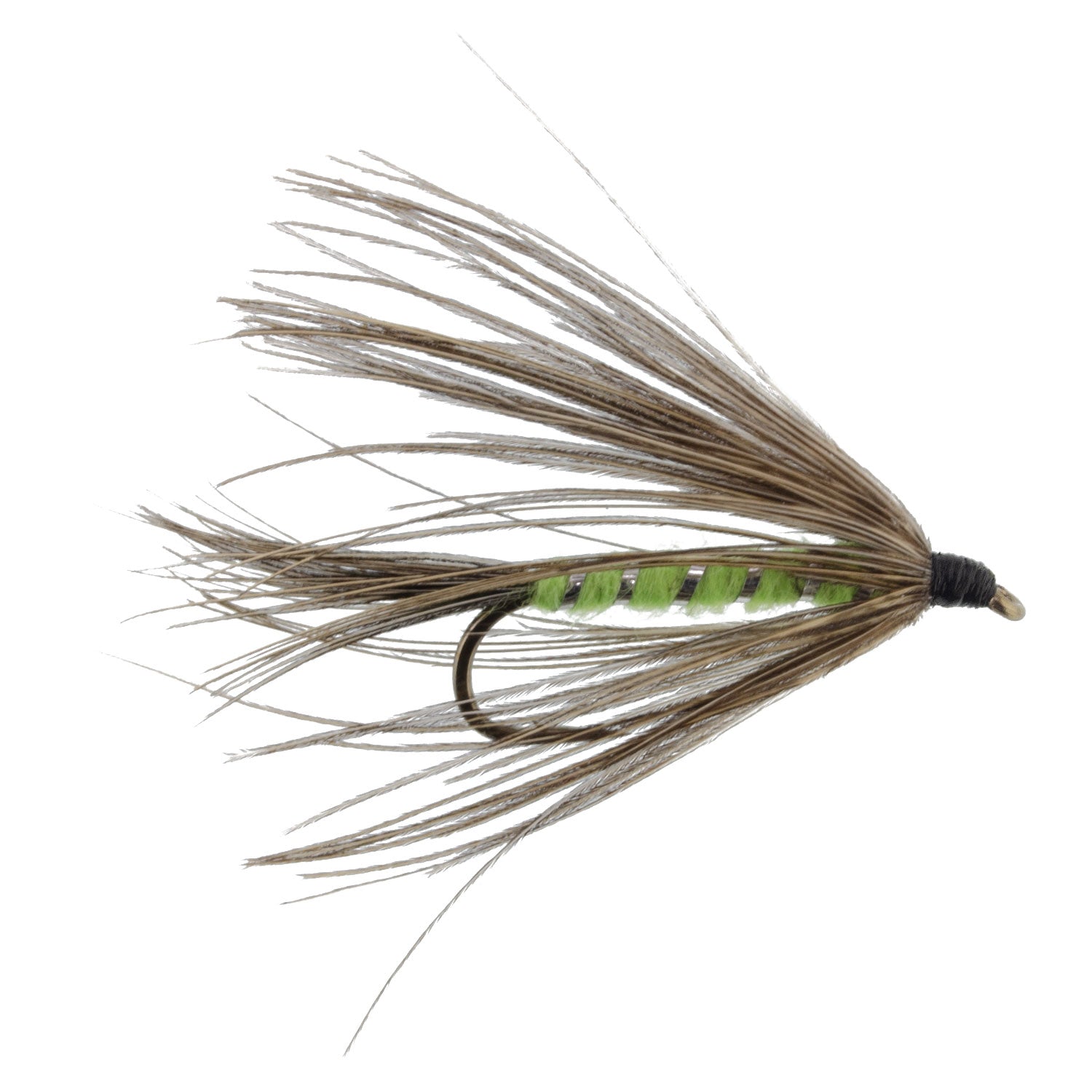 Carey Special Soft Hackle Grouse and Bright Green Wet Fly - 6 Flies Hook Size 10