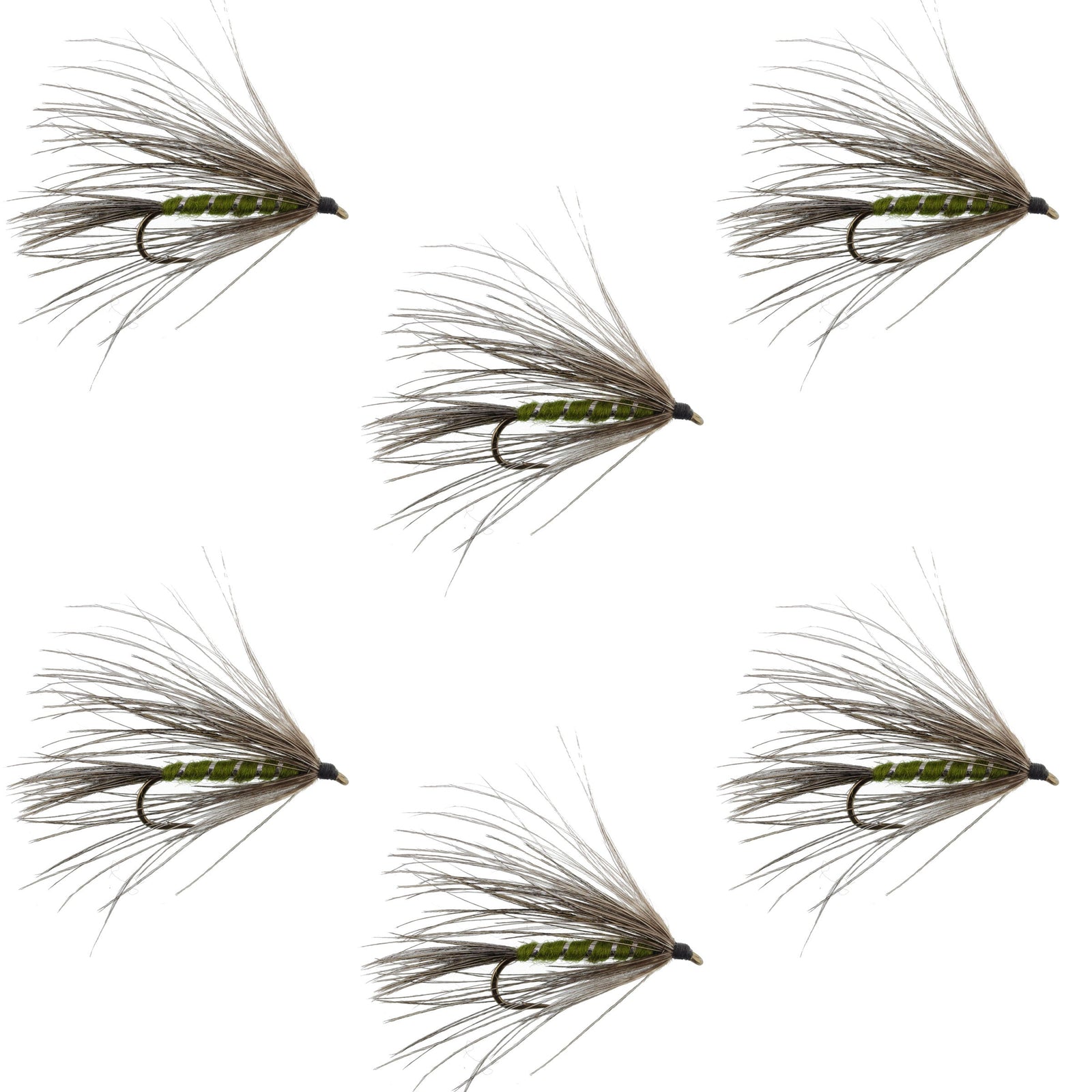 Carey Special Soft Hackle Grouse and Olive Wet Fly - 6 Flies Hook Size 10