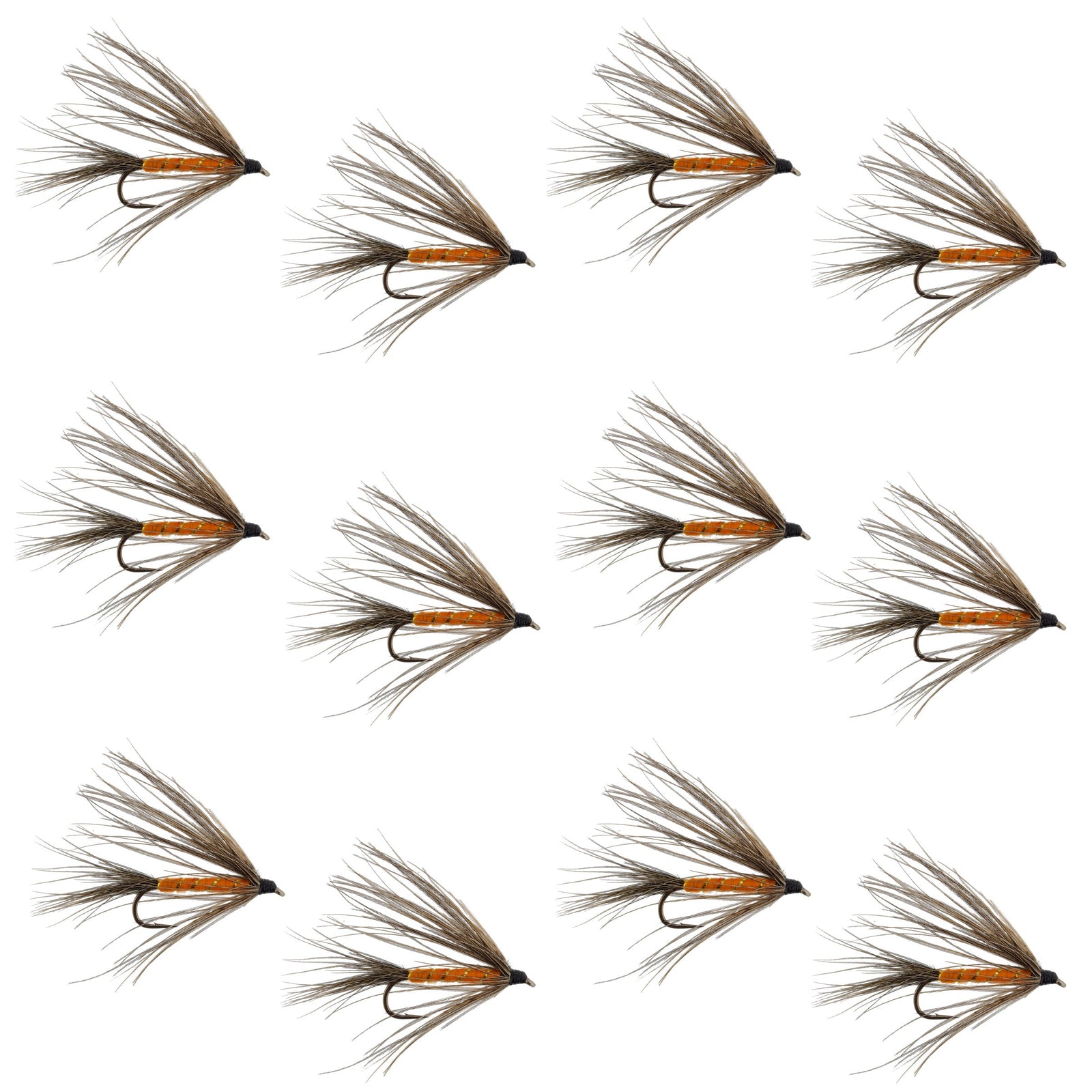 Carey Special Soft Hackle Grouse and Orange Wet Fly - 12 Flies Hook Size 10