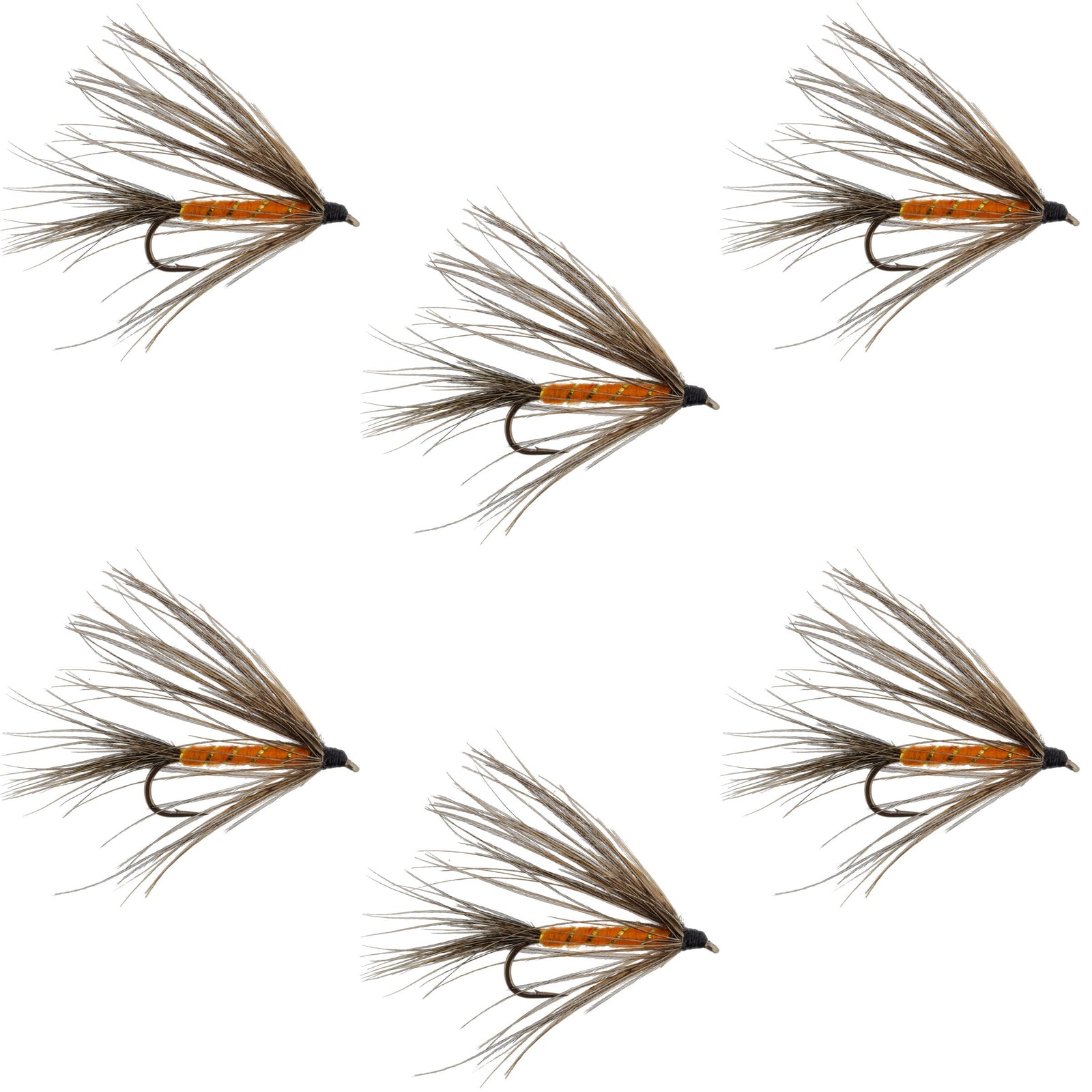 Carey Special Soft Hackle Grouse and Orange Wet Fly - 6 Flies Hook Size 10