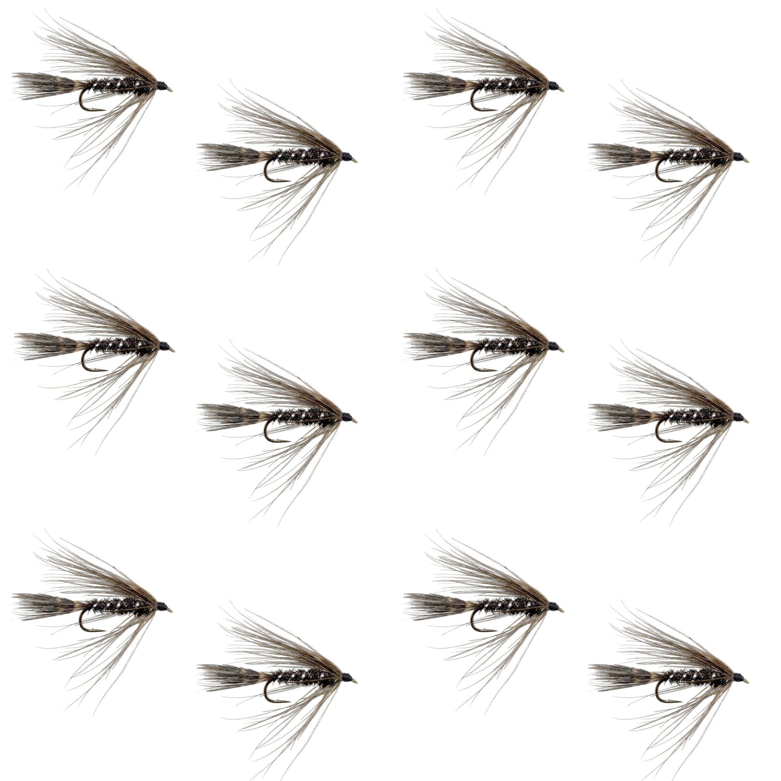 Carey Special Soft Hackle Grouse and Peacock Wet Fly - 12 Flies Hook Size 10