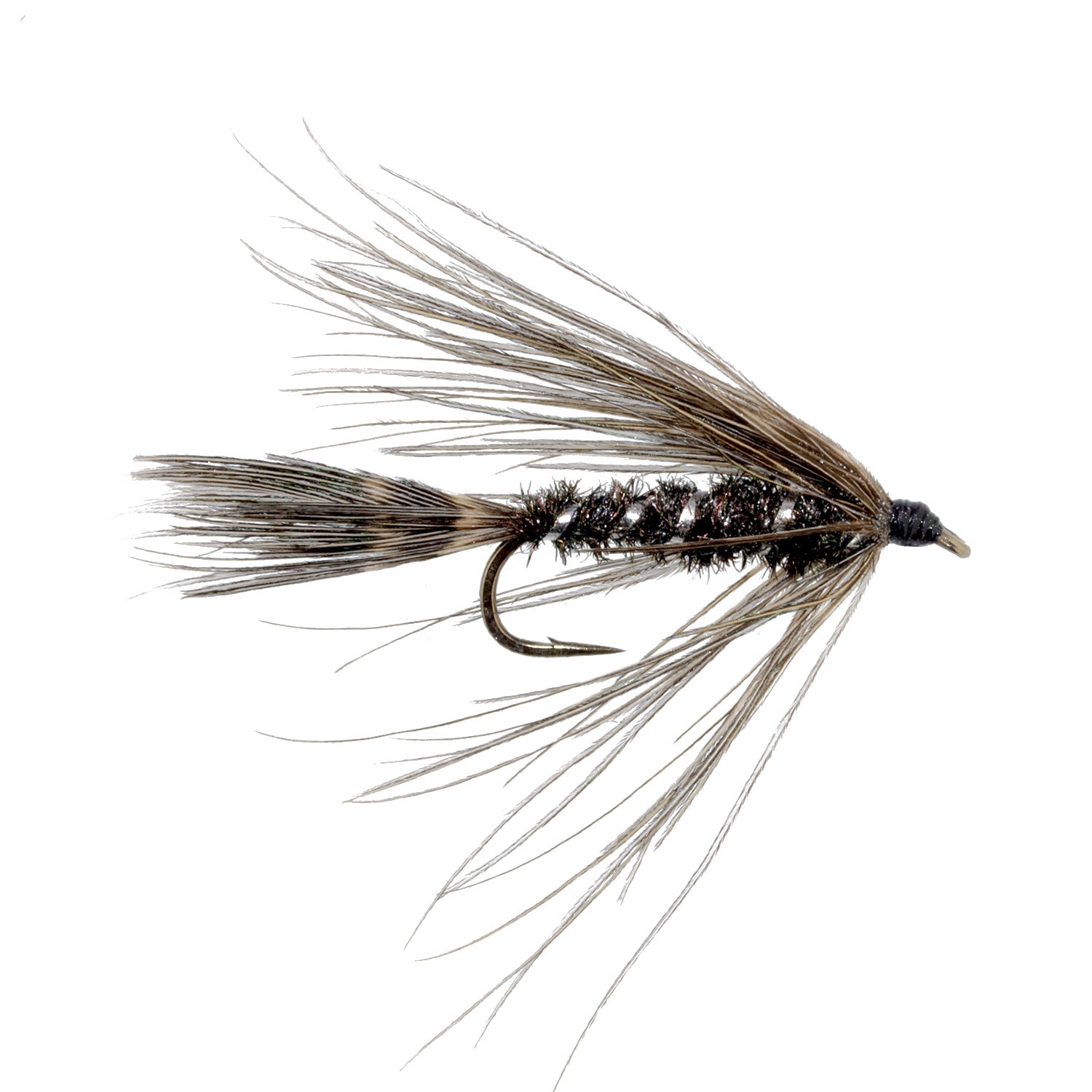Carey Special Soft Hackle Grouse and Peacock Wet Fly - 6 Flies Hook Size 10