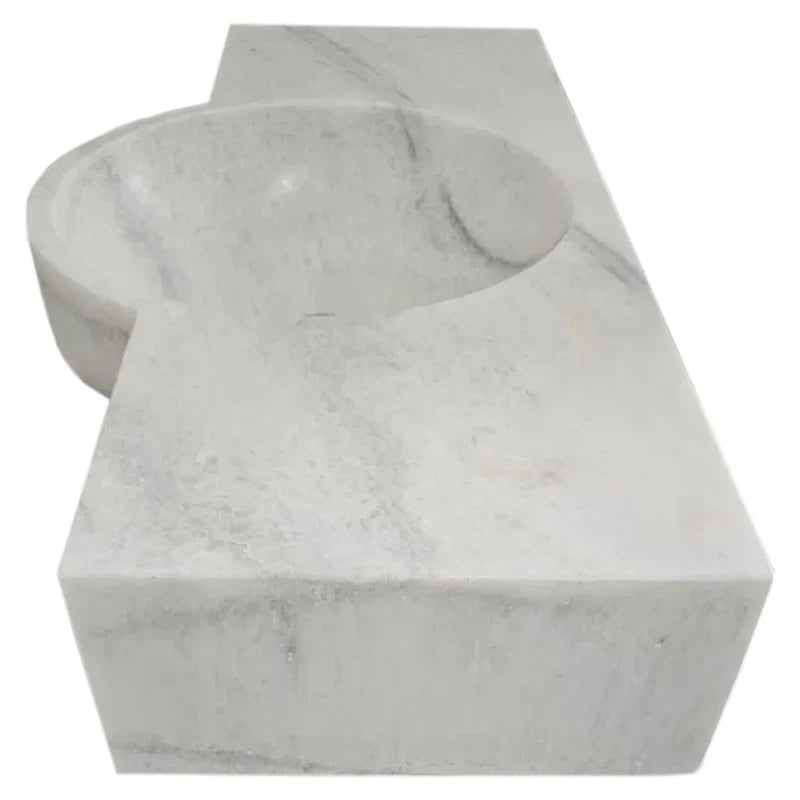 Carrara White Marble Above-vanity Wall-mount Bathroom Sink (W)16
