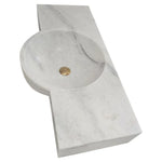 Carrara White Marble Above-vanity Wall-mount Bathroom Sink (W)16" (L)36" (H)5"