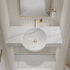 Carrara White Marble Above-vanity Wall-mount Bathroom Sink (W)16" (L)36" (H)5"