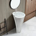 Carrara White Marble Stand-alone Designer Pedestal Bathroom Sink (W)16.5" (L)16.5" (H)36"