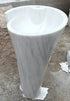 Carrara White Marble Stand-alone Designer Pedestal Bathroom Sink (W)16.5" (L)16.5" (H)36"