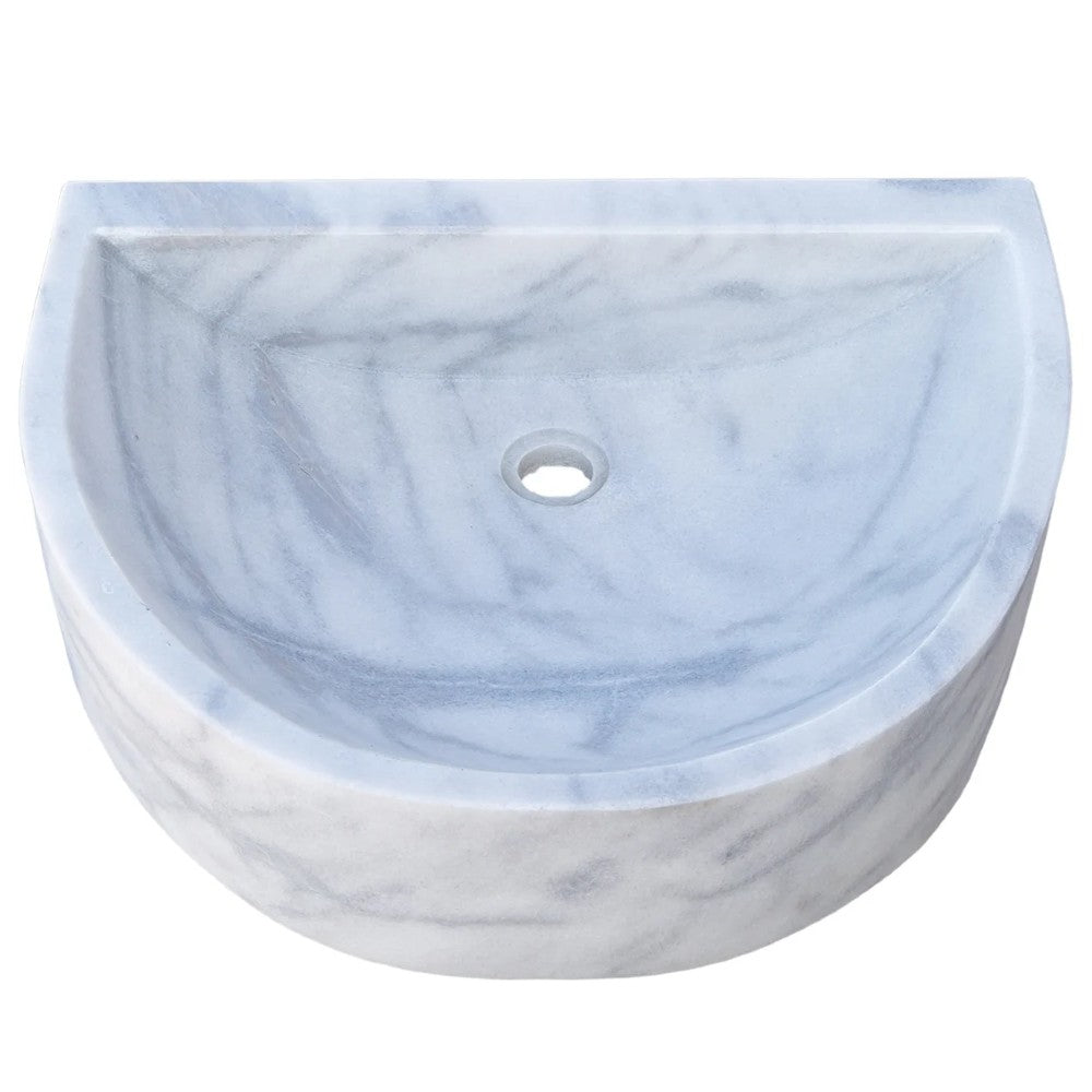 Natural Stone Carrara White Marble Wall-Mount Marble Sink Polished (W)20