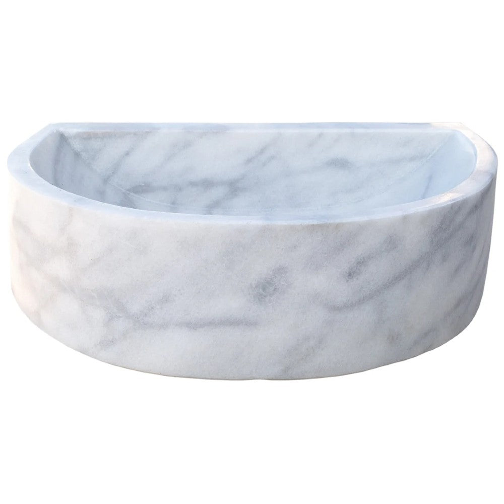 Natural Stone Carrara White Marble Wall-Mount Marble Sink Polished (W)20