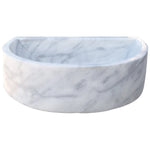 Natural Stone Carrara White Marble Wall-Mount Marble Sink Polished (W)20" (L)24" (H)6"