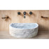 Natural Stone Carrara White Marble Wall-Mount Marble Sink Polished (W)20" (L)24" (H)6"
