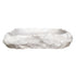 Carrara Marble Rustic Natural Stone Vessel Sink Polished Interior Hand Chiseled Exterior (W)16" (L)22" (H)5"